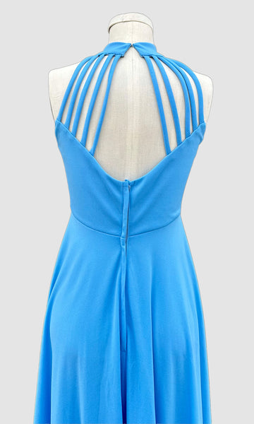 BABY BLUE Vintage 70s Maxi Dress • Small