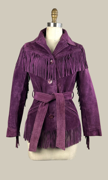 WINLIT by LISTEFF 70s Purple Suede Fringe Jacket • X Small