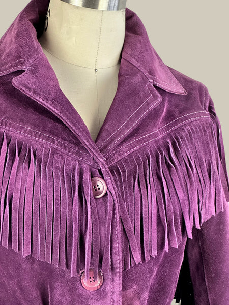 WINLIT by LISTEFF 70s Purple Suede Fringe Jacket • X Small