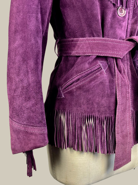 WINLIT by LISTEFF 70s Purple Suede Fringe Jacket • X Small