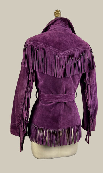 WINLIT by LISTEFF 70s Purple Suede Fringe Jacket • X Small