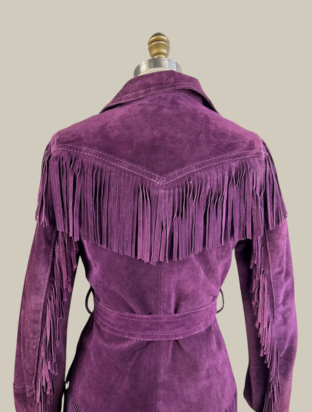 WINLIT by LISTEFF 70s Purple Suede Fringe Jacket • X Small