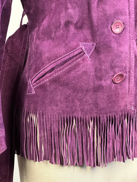 WINLIT by LISTEFF 70s Purple Suede Fringe Jacket • X Small