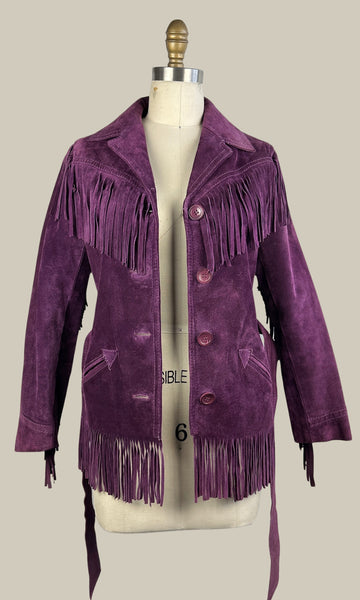 WINLIT by LISTEFF 70s Purple Suede Fringe Jacket • X Small