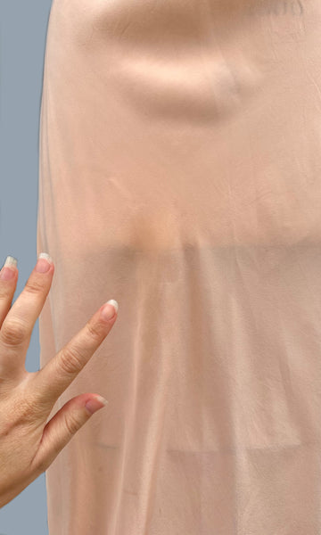 BLUSHING PEACH 30s Slik Slip Dress • Medium