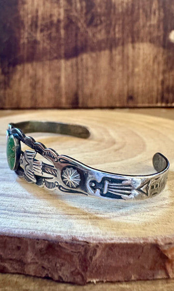 TWIN THUNDERBIRDS Turquoise and Sterling Silver Cuff