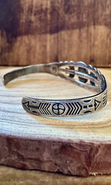TWIN THUNDERBIRDS Turquoise and Sterling Silver Cuff