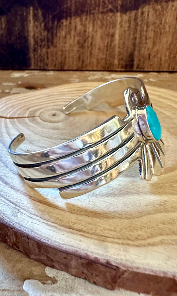 BLUE THUNDERBIRD Sterling Silver & Turquoise Large Cuff