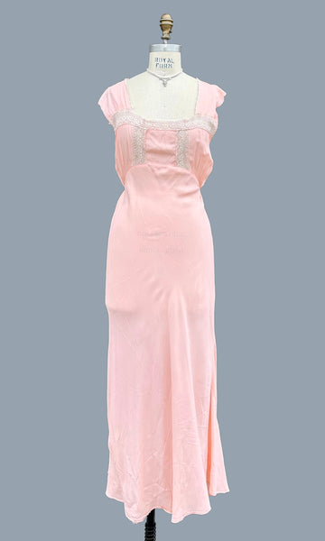 LOVELY LACE 40s Slip Dress • Large