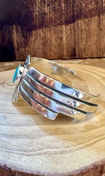 BLUE THUNDERBIRD Sterling Silver & Turquoise Large Cuff