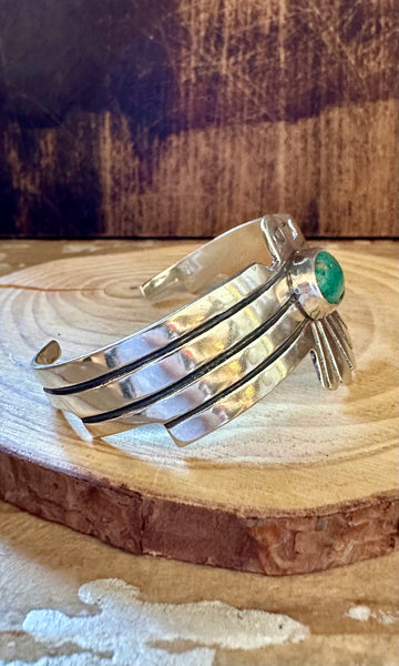 SOARIN' THUNDERBIRD Sterling Silver & Turquoise Large Cuff