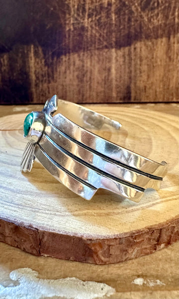 SOARIN' THUNDERBIRD Sterling Silver & Turquoise Large Cuff