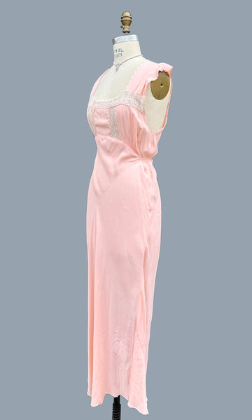 LOVELY LACE 40s Slip Dress • Large