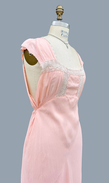 LOVELY LACE 40s Slip Dress • Large