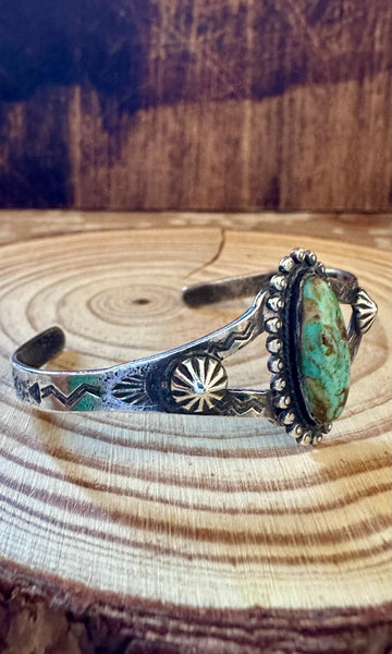 EYE OF TURQUOISE and Sterling Silver Small Cuff