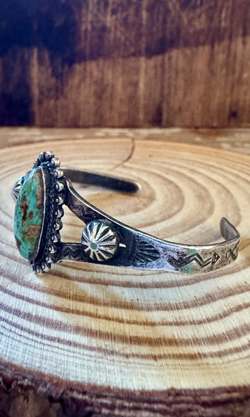 EYE OF TURQUOISE and Sterling Silver Small Cuff