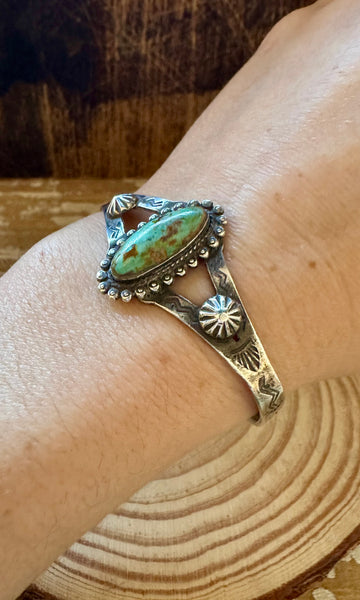 EYE OF TURQUOISE and Sterling Silver Small Cuff
