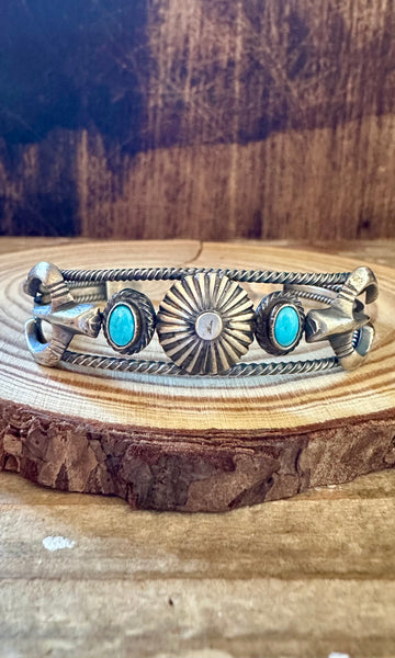 IRON HEART TURQUOISE and Sterling Silver Cuff