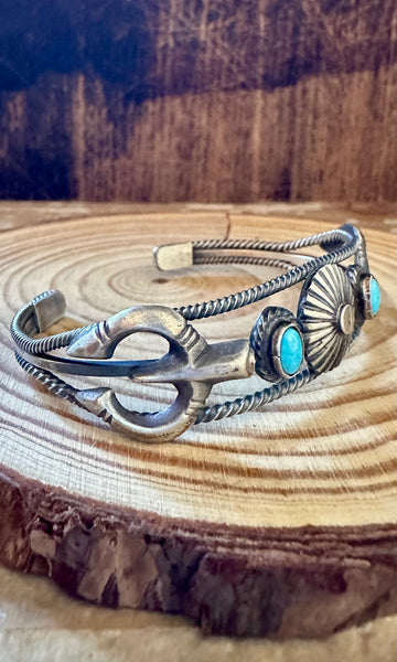 IRON HEART TURQUOISE and Sterling Silver Cuff