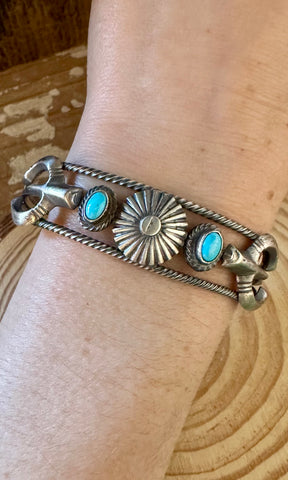 IRON HEART TURQUOISE and Sterling Silver Cuff