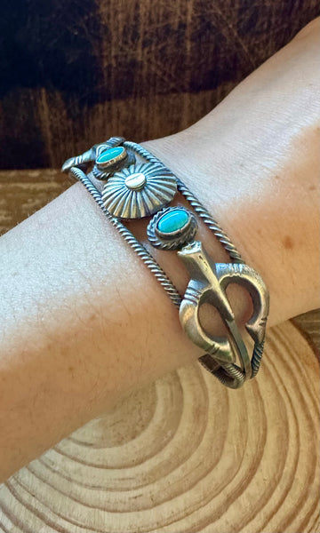 IRON HEART TURQUOISE and Sterling Silver Cuff