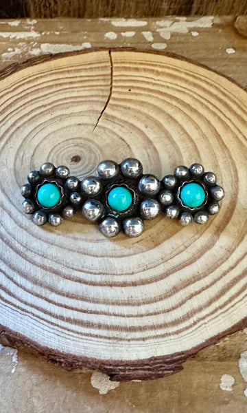THREE BLUE FLOWERS Vintage 30s Brooch