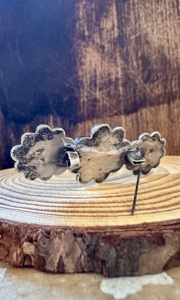 THREE BLUE FLOWERS Vintage 30s Brooch