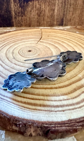 THREE BLUE FLOWERS Vintage 30s Brooch