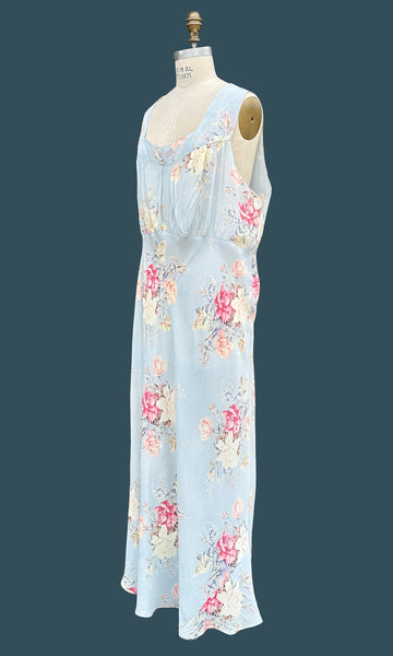 RADCLIFFE FLORAL Bias Cut 40s Slip Dress • Large