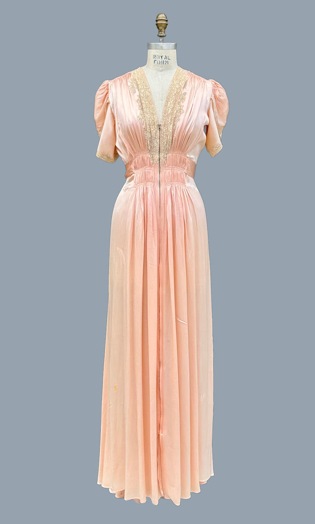 CHANTILLY LACE PEIGNOIR 40s Dress • Medium