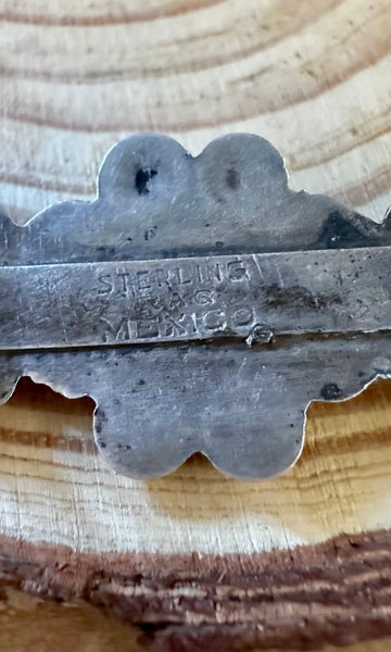 THREE SILVER Flowers Vintage 30s Silver Bar Pin