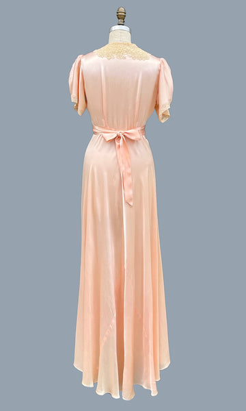 CHANTILLY LACE PEIGNOIR 40s Dress • Medium