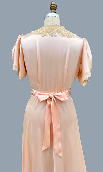CHANTILLY LACE PEIGNOIR 40s Dress • Medium