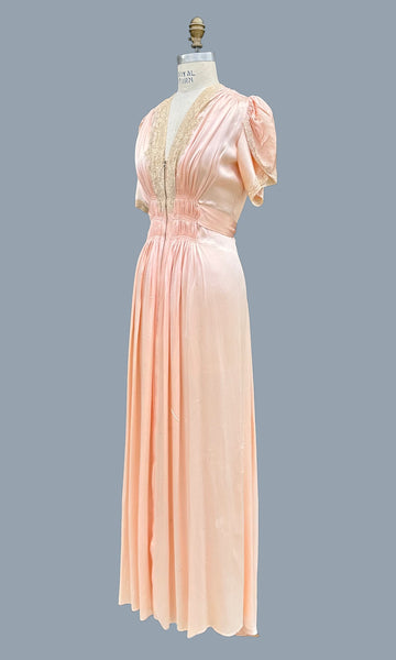 CHANTILLY LACE PEIGNOIR 40s Dress • Medium