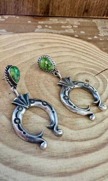 ADRIENNE GORDAN NAJA Sterling Silver & Turquoise Stud Earrings