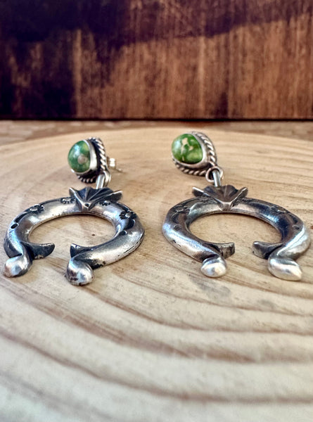 ADRIENNE GORDAN NAJA Sterling Silver & Turquoise Stud Earrings