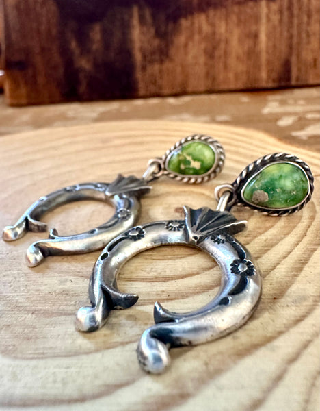 ADRIENNE GORDAN NAJA Sterling Silver & Turquoise Stud Earrings
