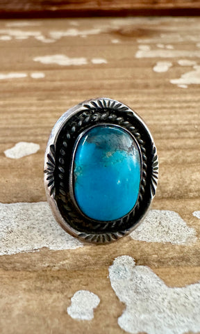 Stamped American Turquoise Ring, Size 8 | raeganhough