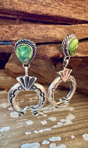 ADRIENNE GORDAN NAJA Sterling Silver & Turquoise Stud Earrings