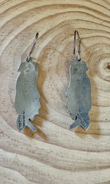 MEXICAN PARROTS Vintage Sterling Silver Earrings