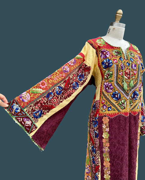 PALESTINIAN THOBE 70s Kaftan Dress • Large