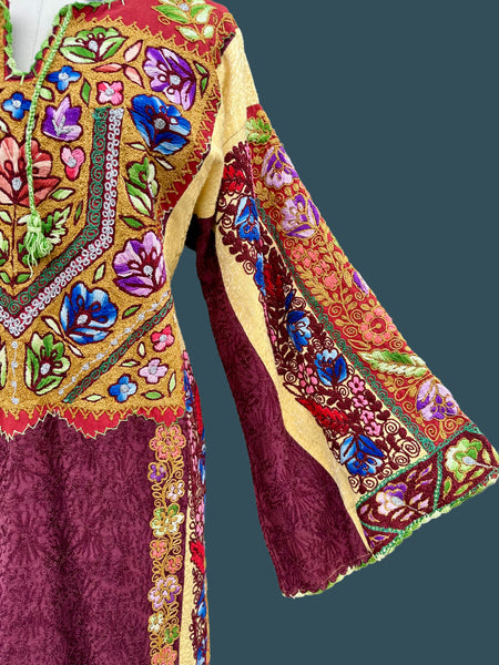 PALESTINIAN THOBE 70s Kaftan Dress • Large