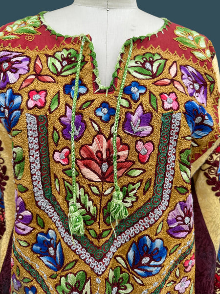PALESTINIAN THOBE 70s Kaftan Dress • Large