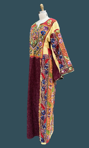 PALESTINIAN THOBE 70s Kaftan Dress • Large