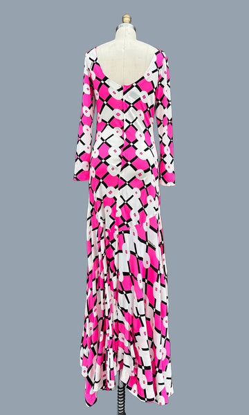 VALDITEVERE Vintage 70s Italian Maxi Dress • Medium