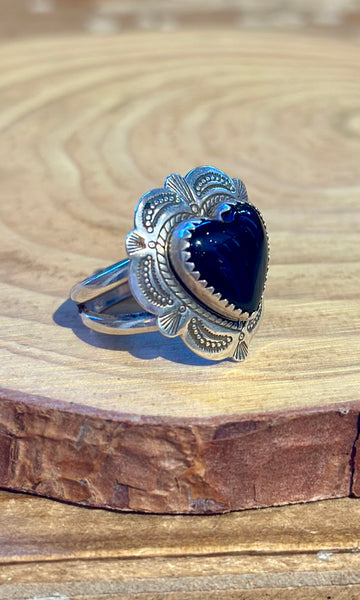 HEART OF ONYX Ring • Sz. 6 1/4