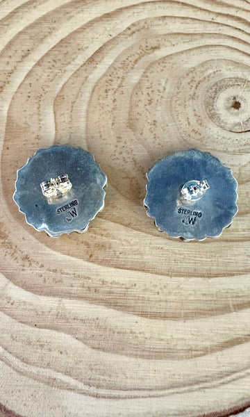 JULIANA WILLIAM Flower Clusters Sterling Silver & Turquoise Stud Earrings