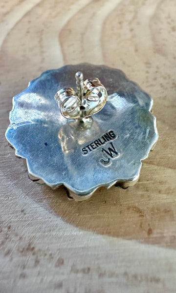 JULIANA WILLIAM Flower Clusters Sterling Silver & Turquoise Stud Earrings