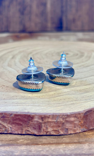 L. ARCHULETA TURQUOISE HEART Stud Earrings