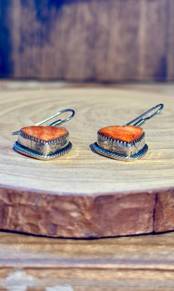 L. ARCHULETA HEARTS Spiny Oyster Earrings